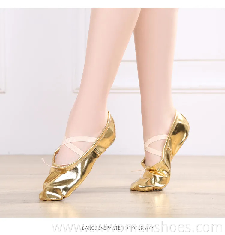 Ballet Dance Shoes Split-Sole Slipper Flats Ballet Dance PU Leather Shoes